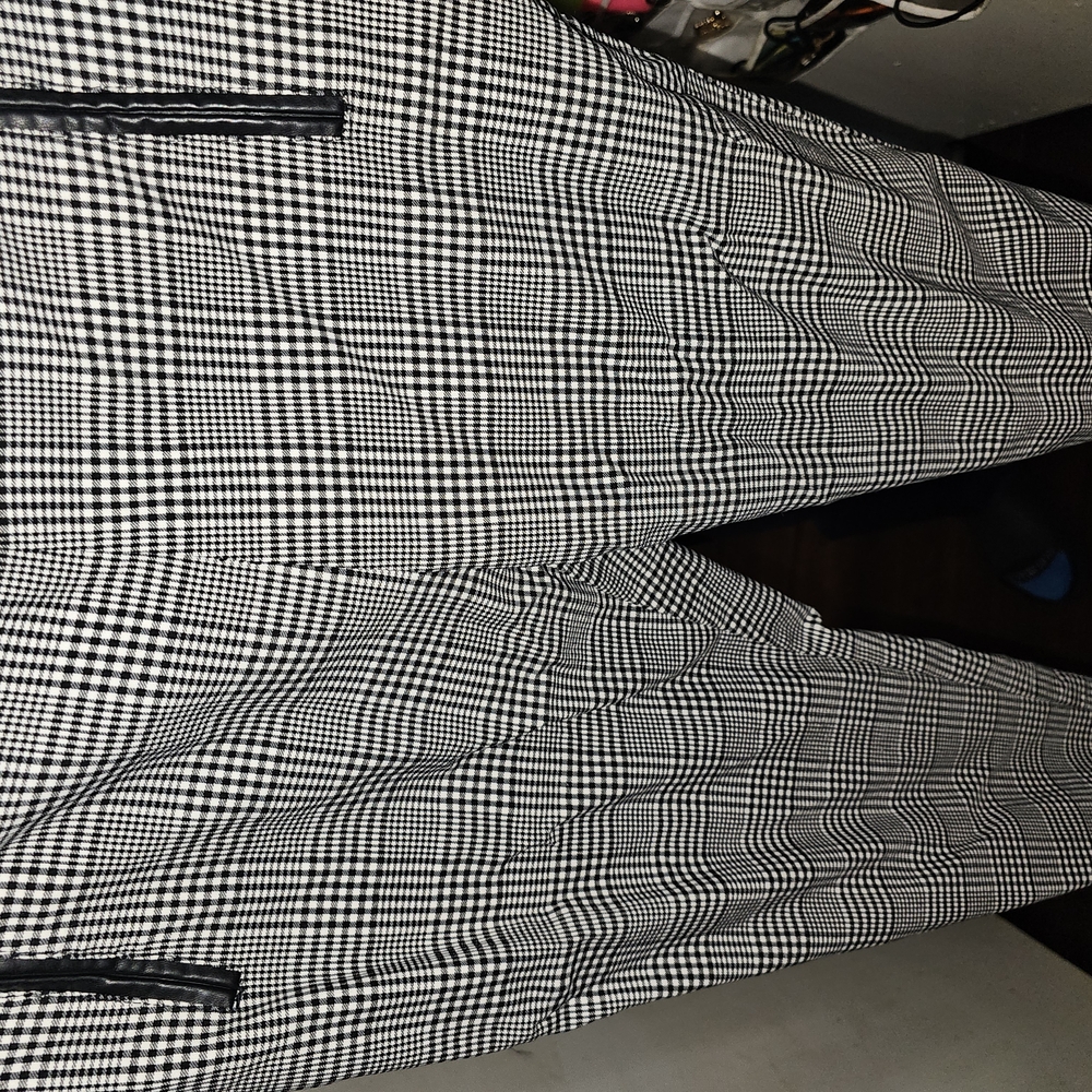 Calvin Klein Black and White Checkered Pants